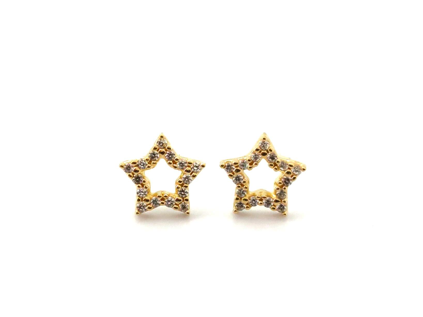 Pendientes Oro 18k Con Circonita
