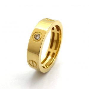 Alianza Oro 18k Con Circonita
