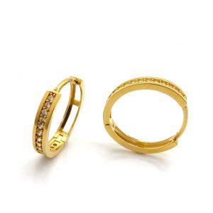Argollas Oro 18k Con Circonita