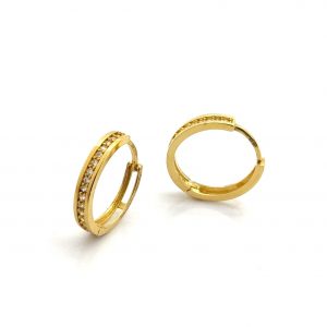 Argollas Oro 18k Con Circonita