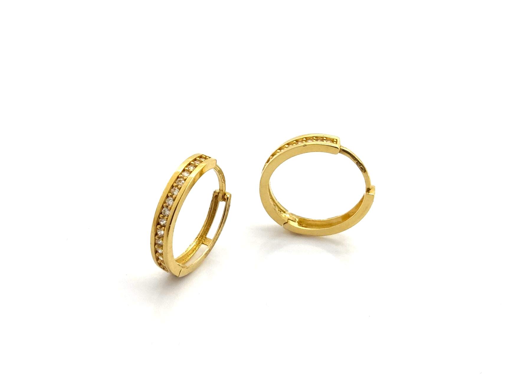 Argollas Oro 18k Con Circonita