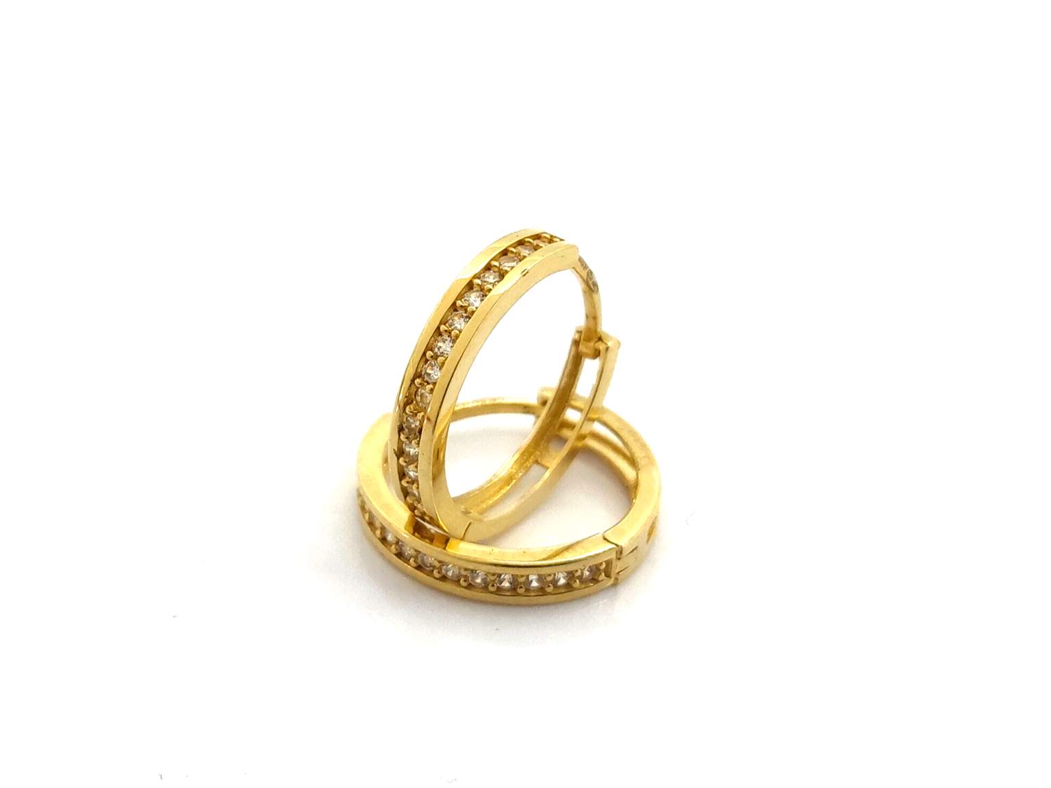 Argollas Oro 18k Con Circonita - Imagen 2
