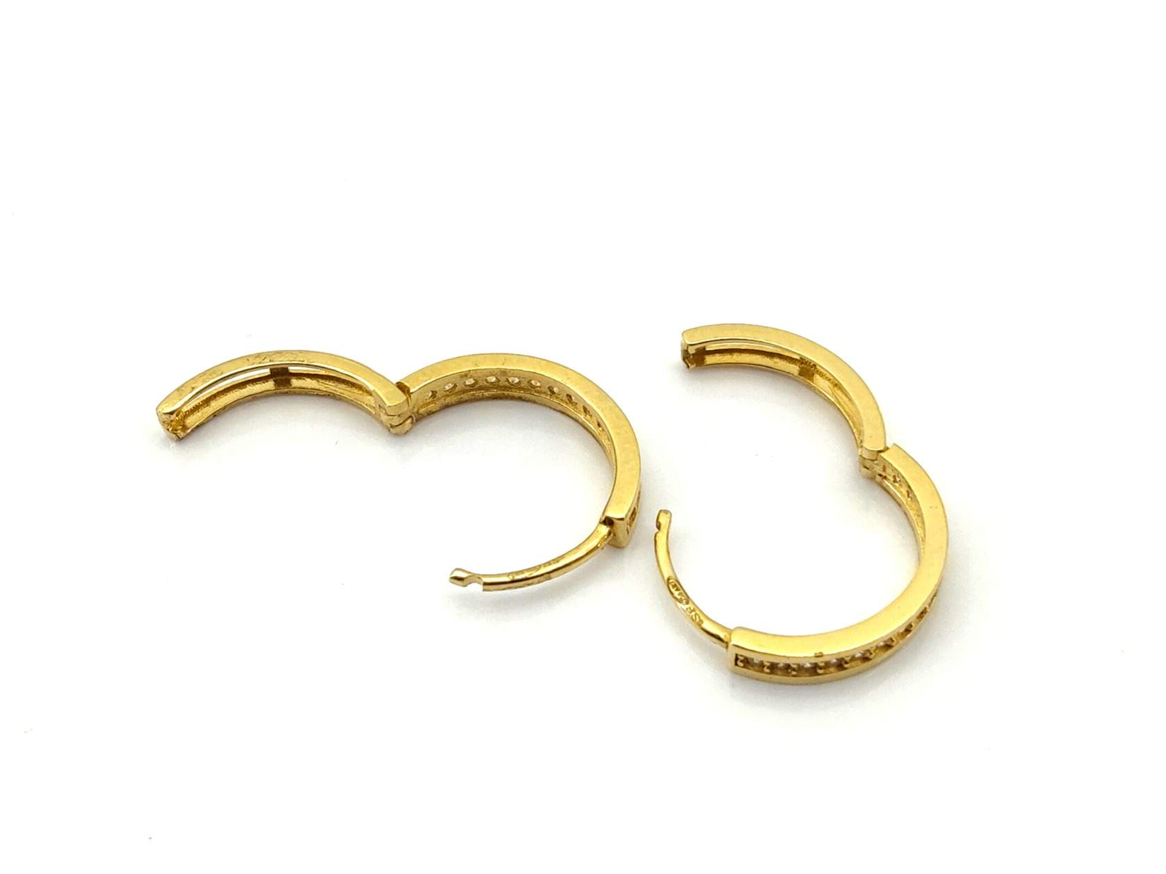 Argollas Oro 18k Con Circonita - Imagen 3