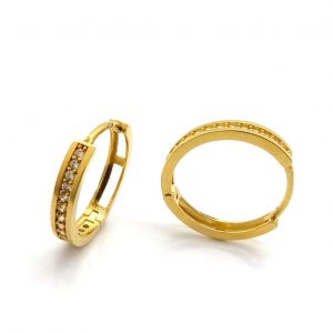 Argollas Oro 18k Con Circonita