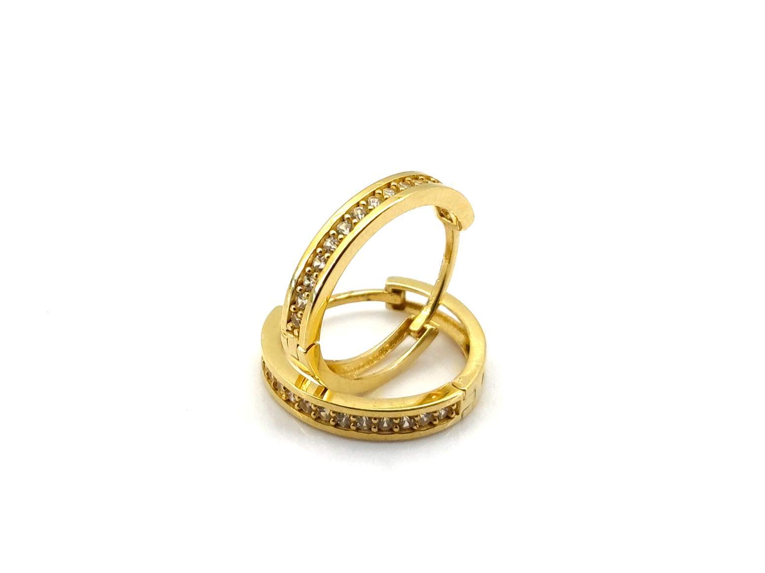 Argollas Oro 18k Con Circonita - Imagen 2