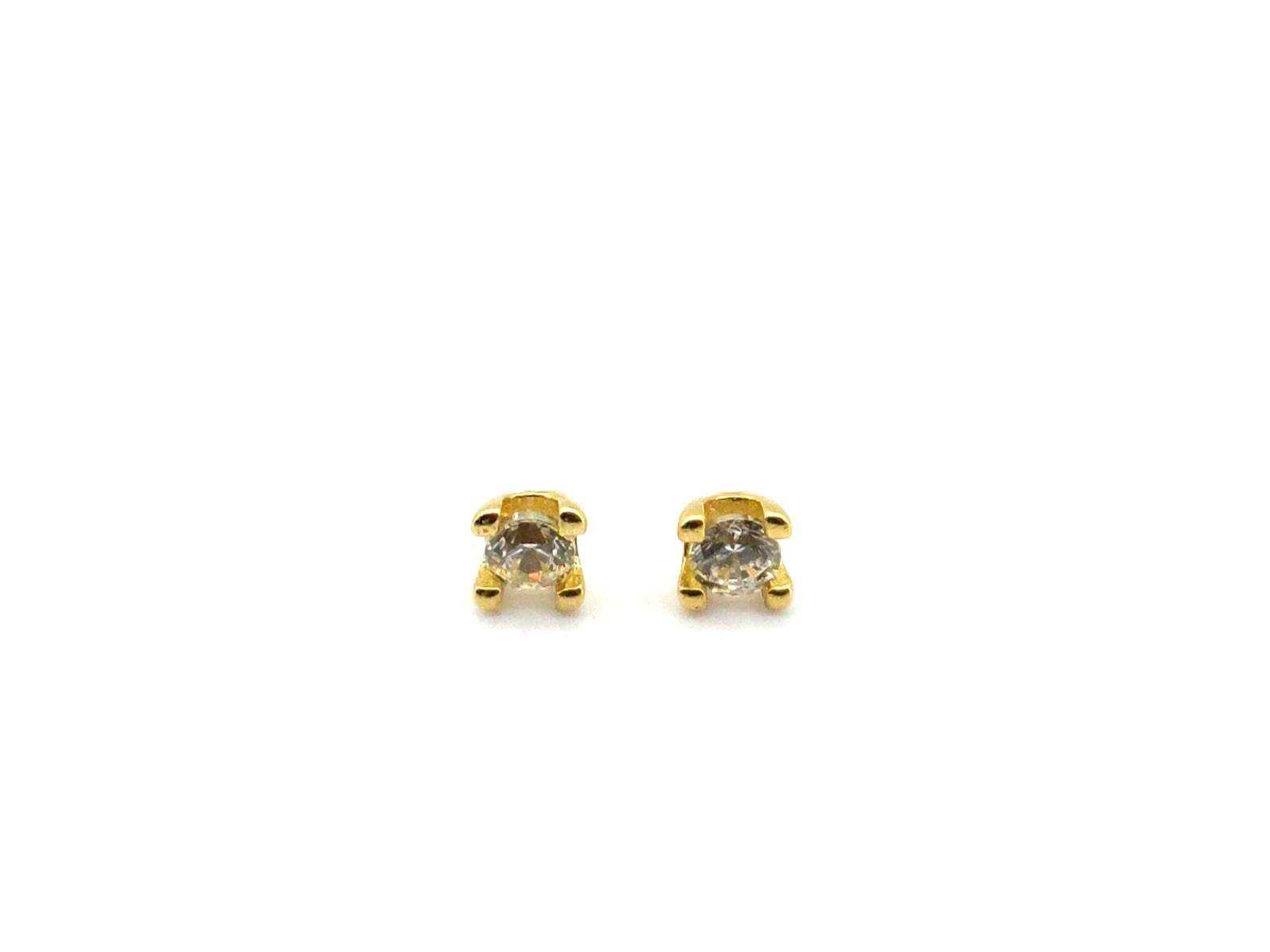 Pendientes Oro 18k Con Circonita