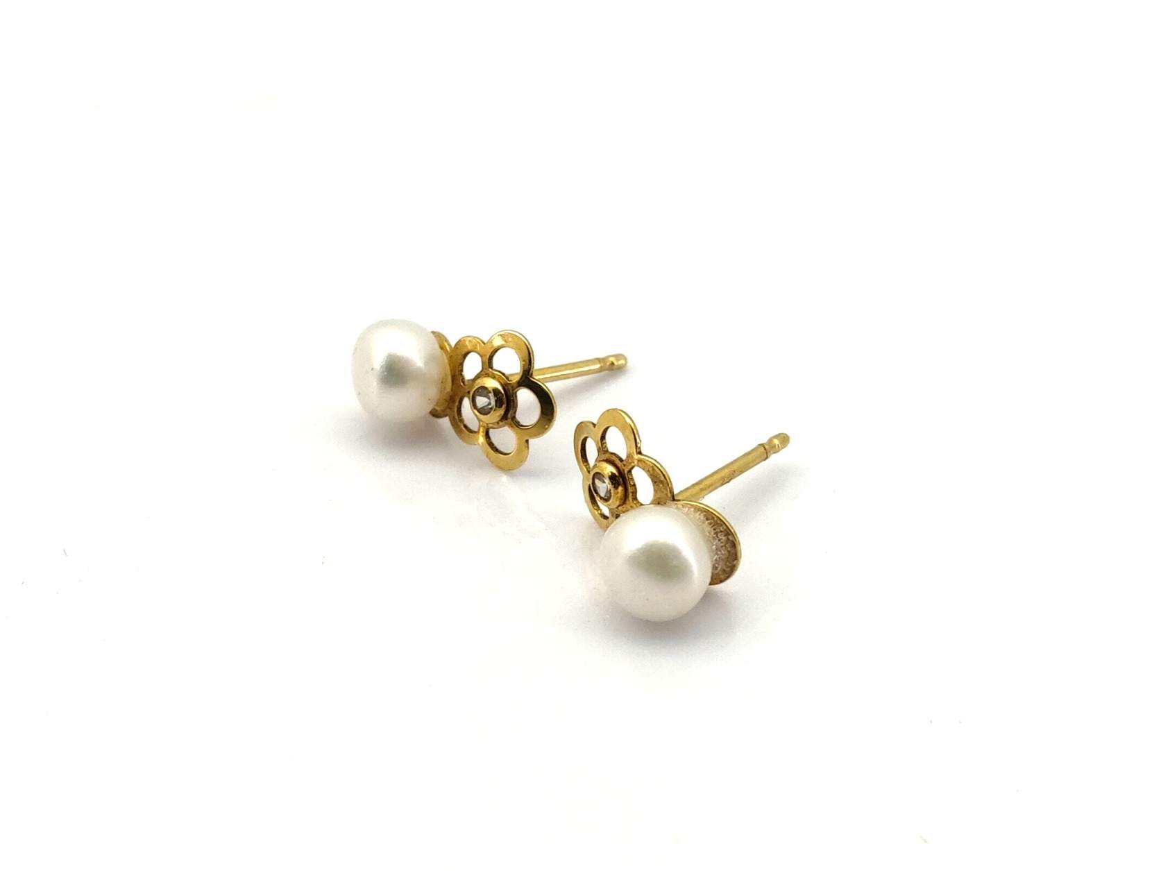 Pendientes Oro 18k Con Perla,Circonita - Imagen 2
