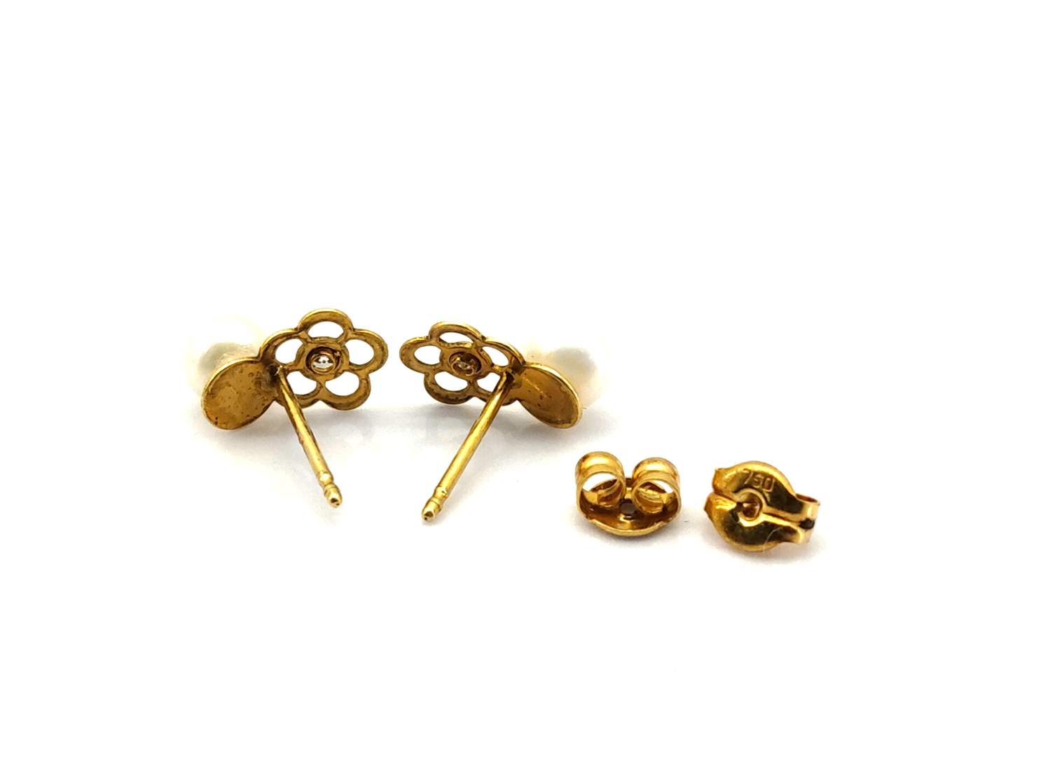Pendientes Oro 18k Con Perla,Circonita - Imagen 3