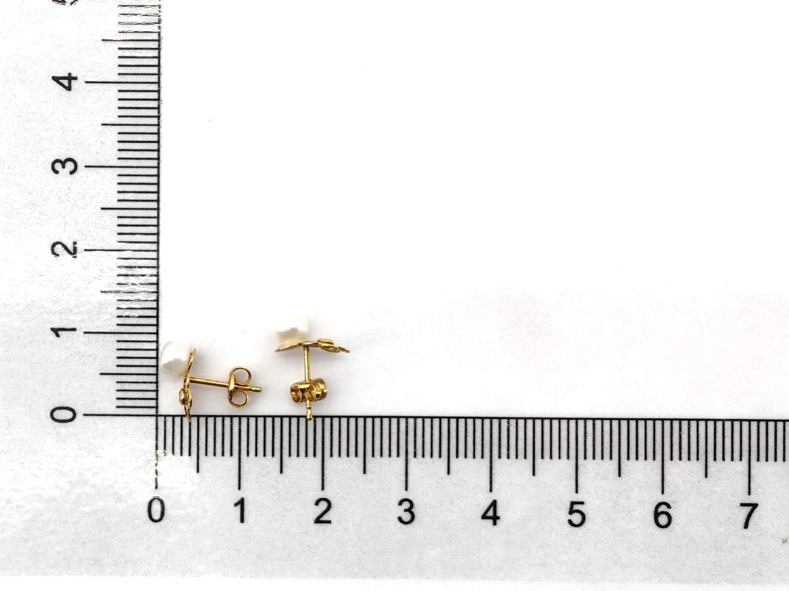 Pendientes Oro 18k Con Perla,Circonita - Imagen 4
