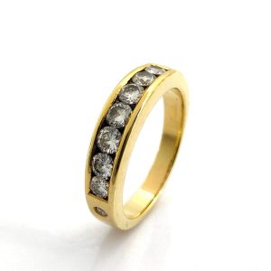 Alianza Oro 18k Con Diamante