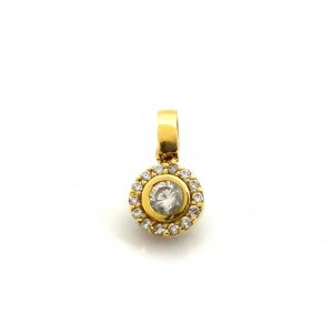 Colgante Oro 18k Con Circonita