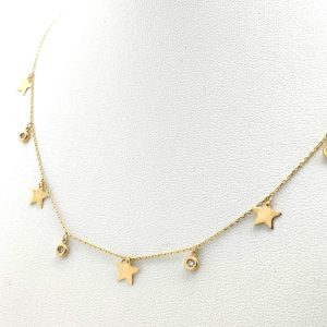 Gargantilla Oro 18k Con Circonita 22cm