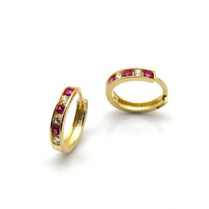 Argollas Oro 18k Con Circonita
