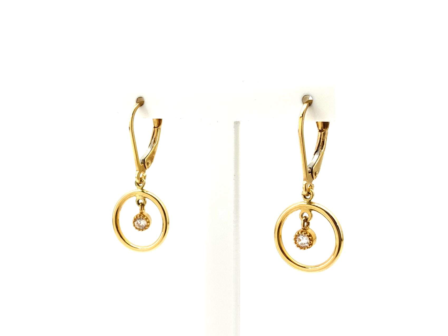 Pendientes Oro 18k Con Circonita