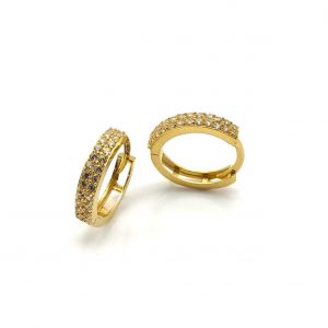 Argollas Oro 18k Con Circonita,Esmeralda,Zafiro