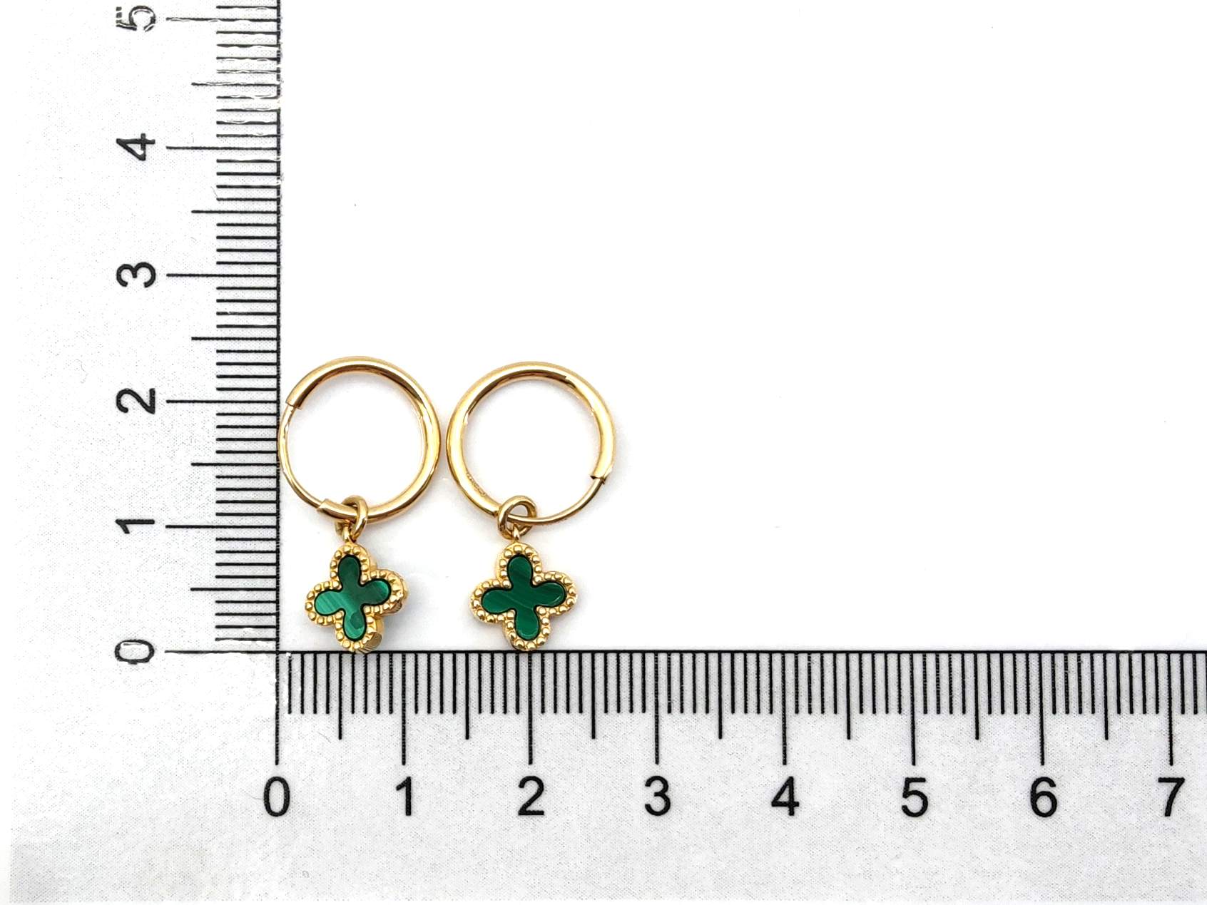 Pendientes Oro 18k Con Malaquita,Onix - Imagen 4