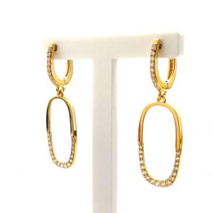 Pendientes Oro 18k Con Circonita