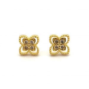 Pendientes Oro 18k Con Circonita