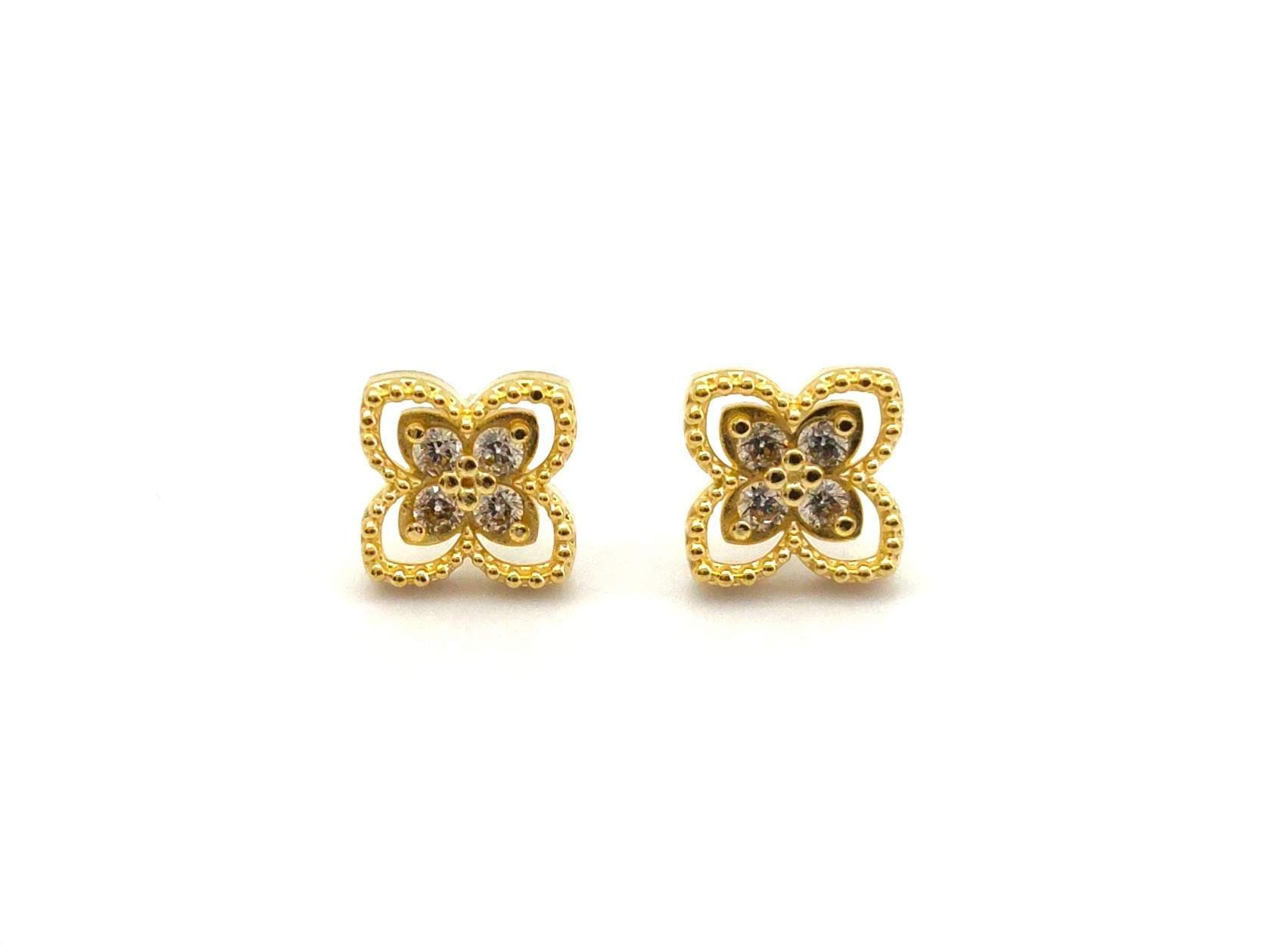 Pendientes Oro 18k Con Circonita