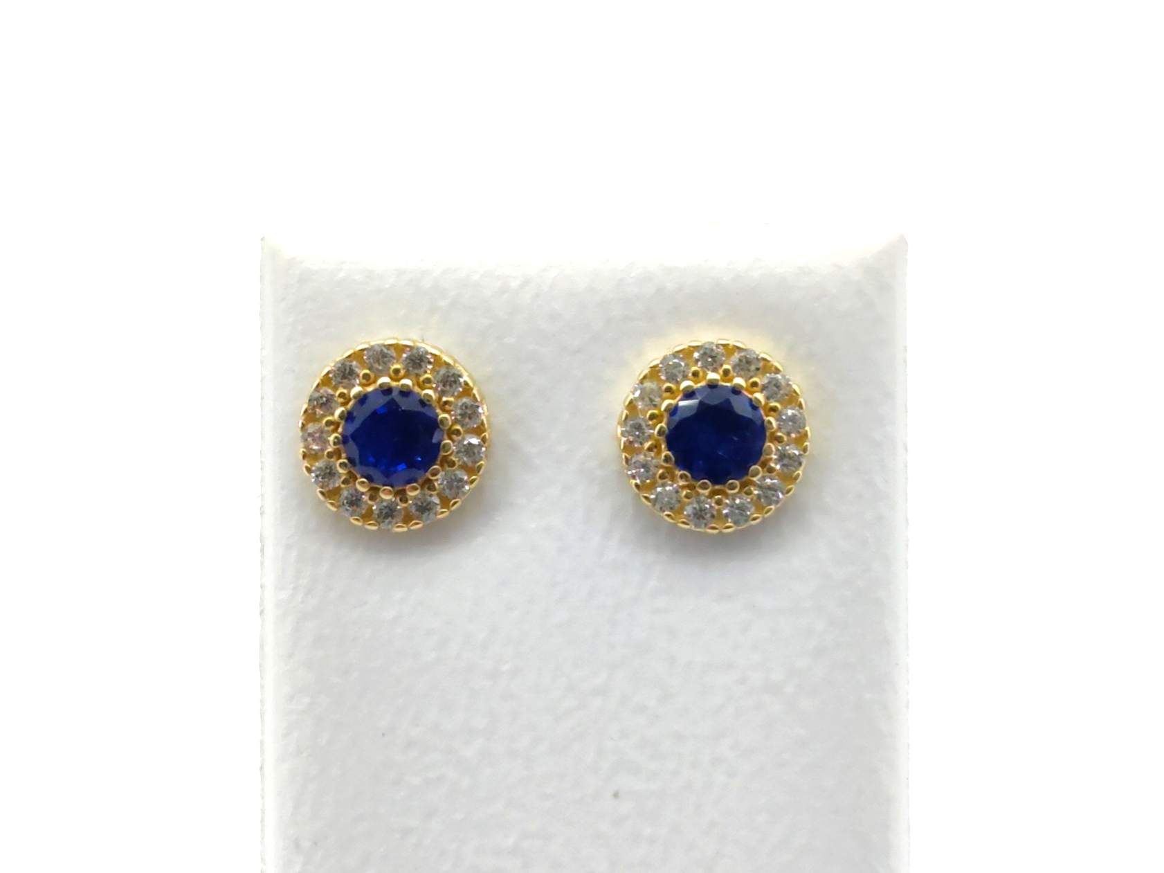 Pendientes Oro 18k Con Rubi,Zafiro,Circonita