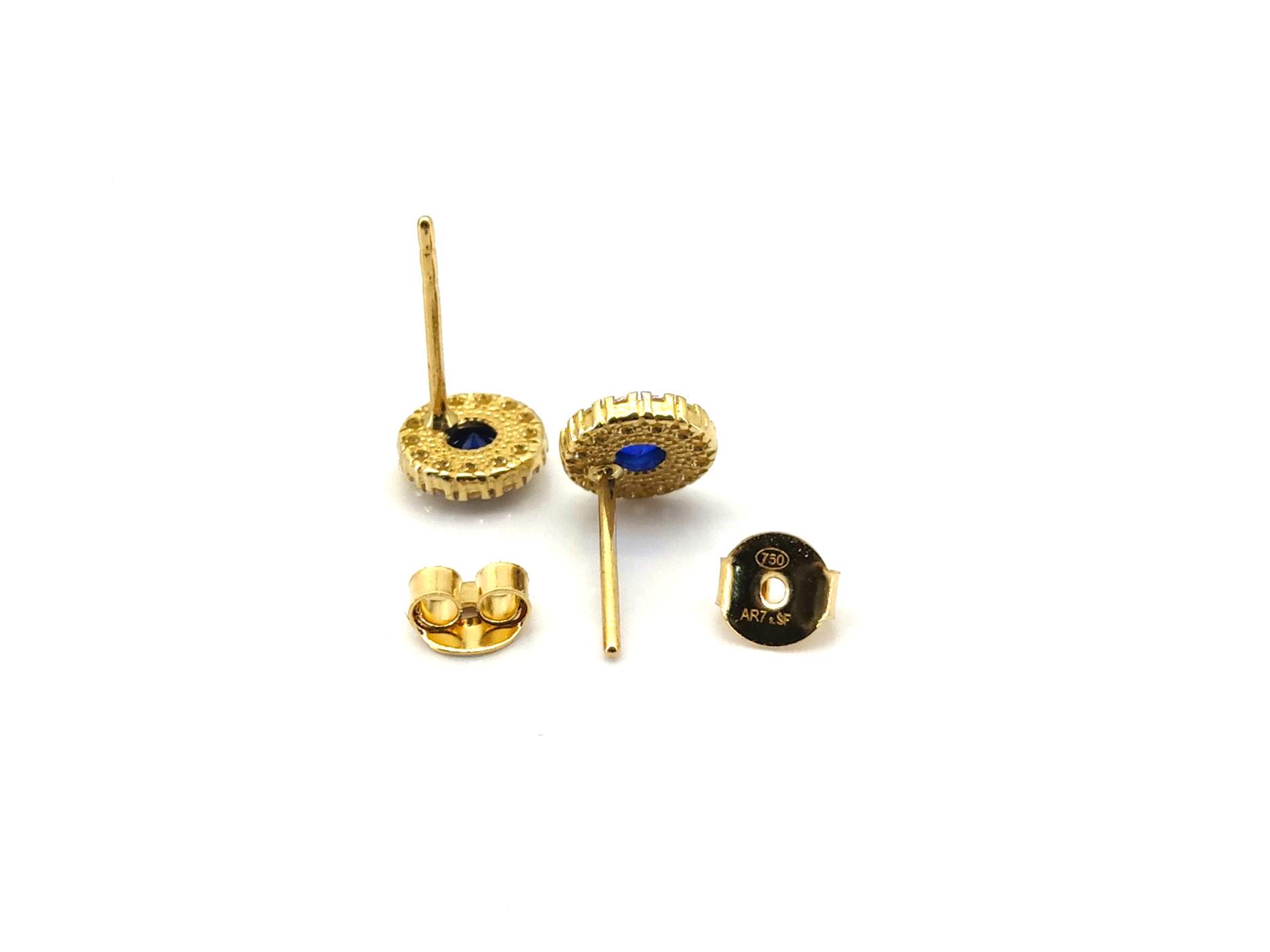 Pendientes Oro 18k Con Rubi,Zafiro,Circonita - Imagen 3