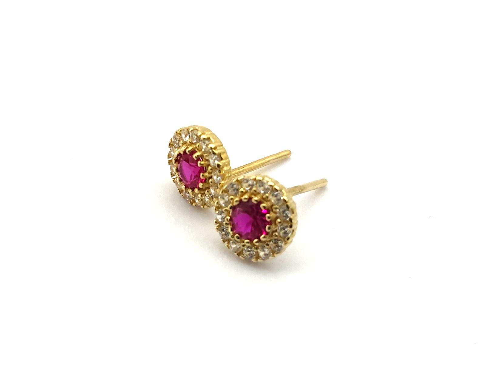 Pendientes Oro 18k Con Rubi,Zafiro,Circonita - Imagen 2