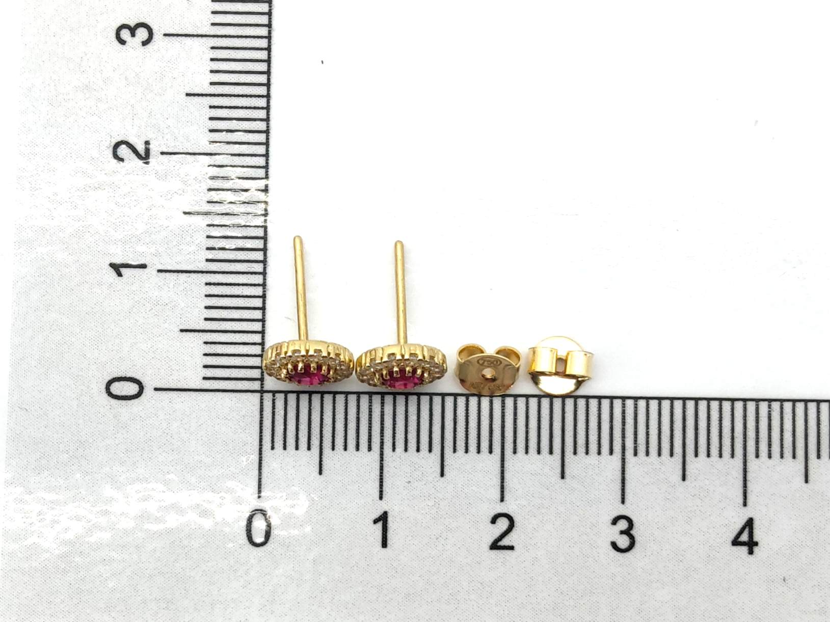 Pendientes Oro 18k Con Rubi,Zafiro,Circonita - Imagen 4