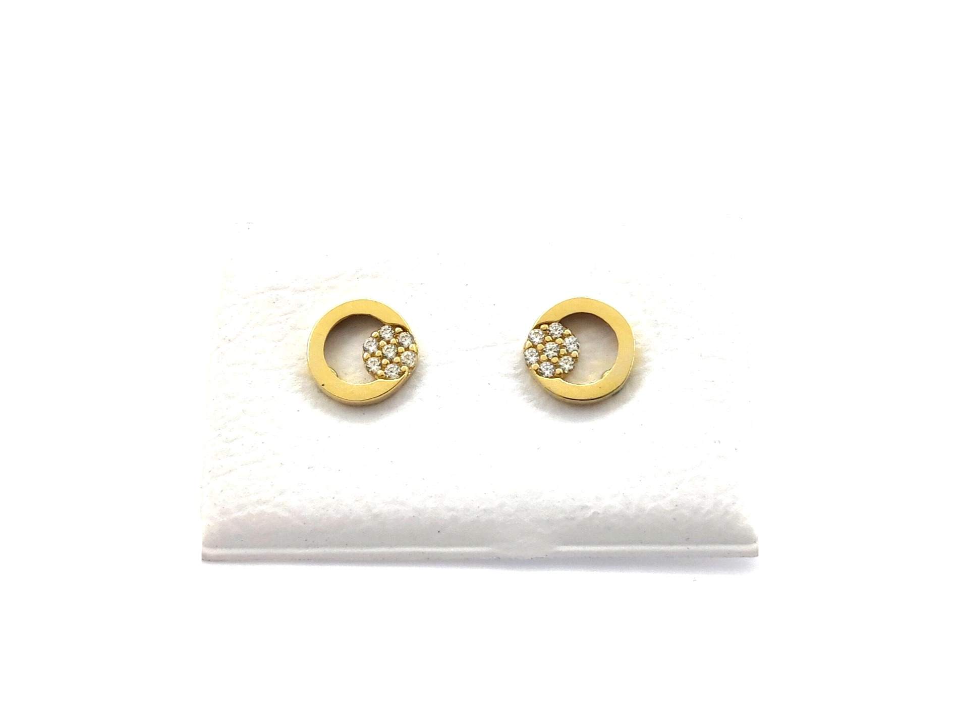 Pendientes Oro 18k Con Circonita