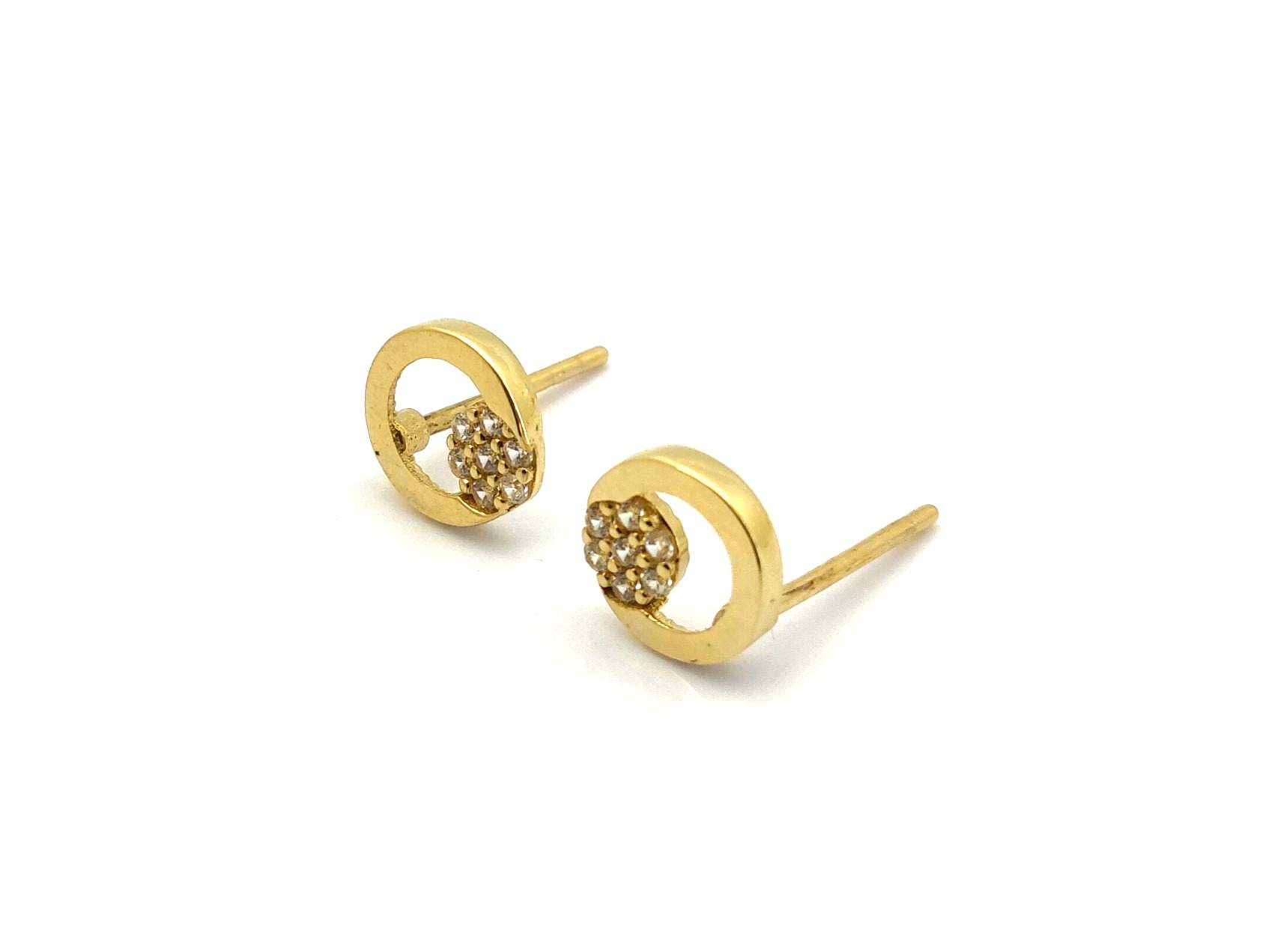 Pendientes Oro 18k Con Circonita - Imagen 2