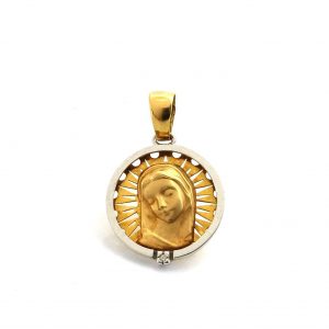Medalla Oro 18k Con Circonita