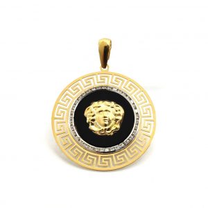 Colgante Oro 18k Con Circonita,Onix