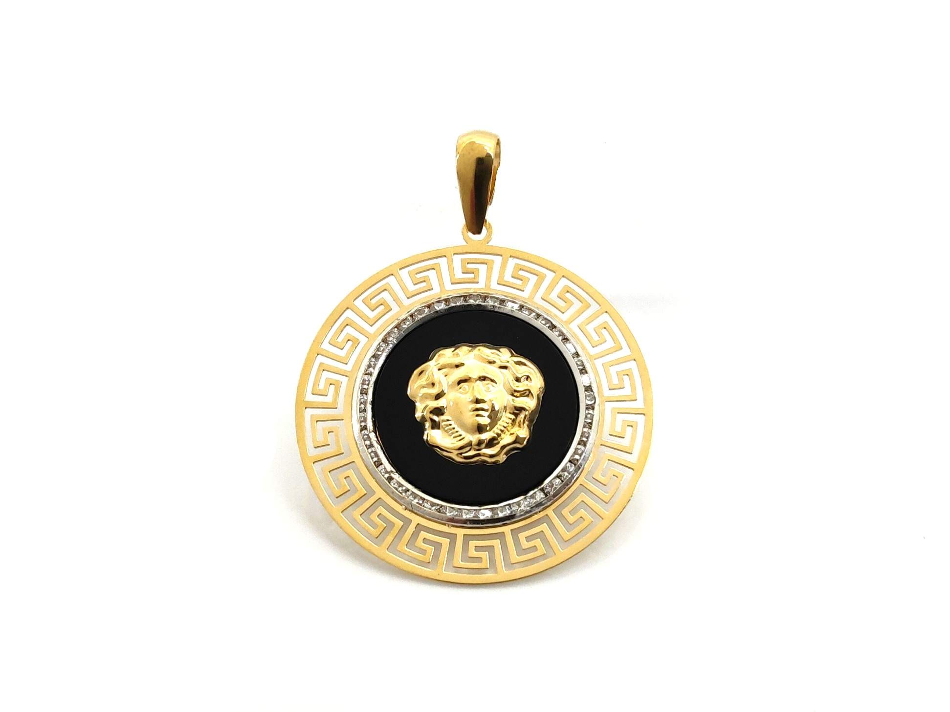Colgante Oro 18k Con Circonita,Onix