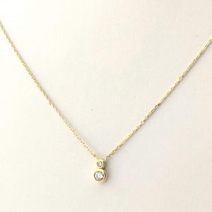 Gargantilla Oro 18k Con Circonita 22cm