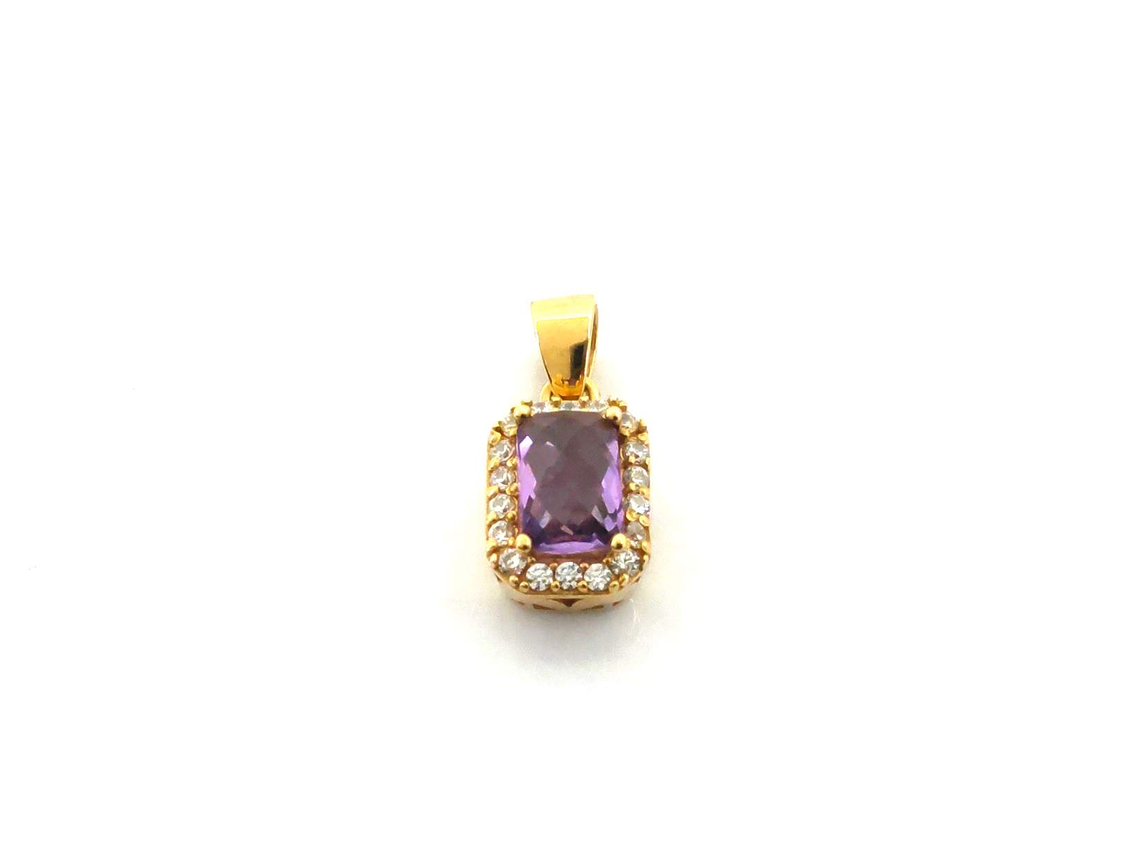 Colgante Oro 18k Con Circonita,Cuarzo