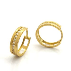 Argollas Oro 18k Con Circonita