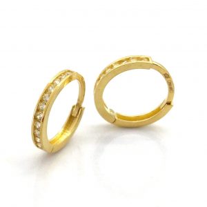 Argollas Oro 18k Con Circonita