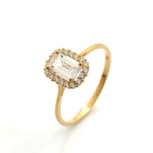 Anillo Oro 18k Con Circonita