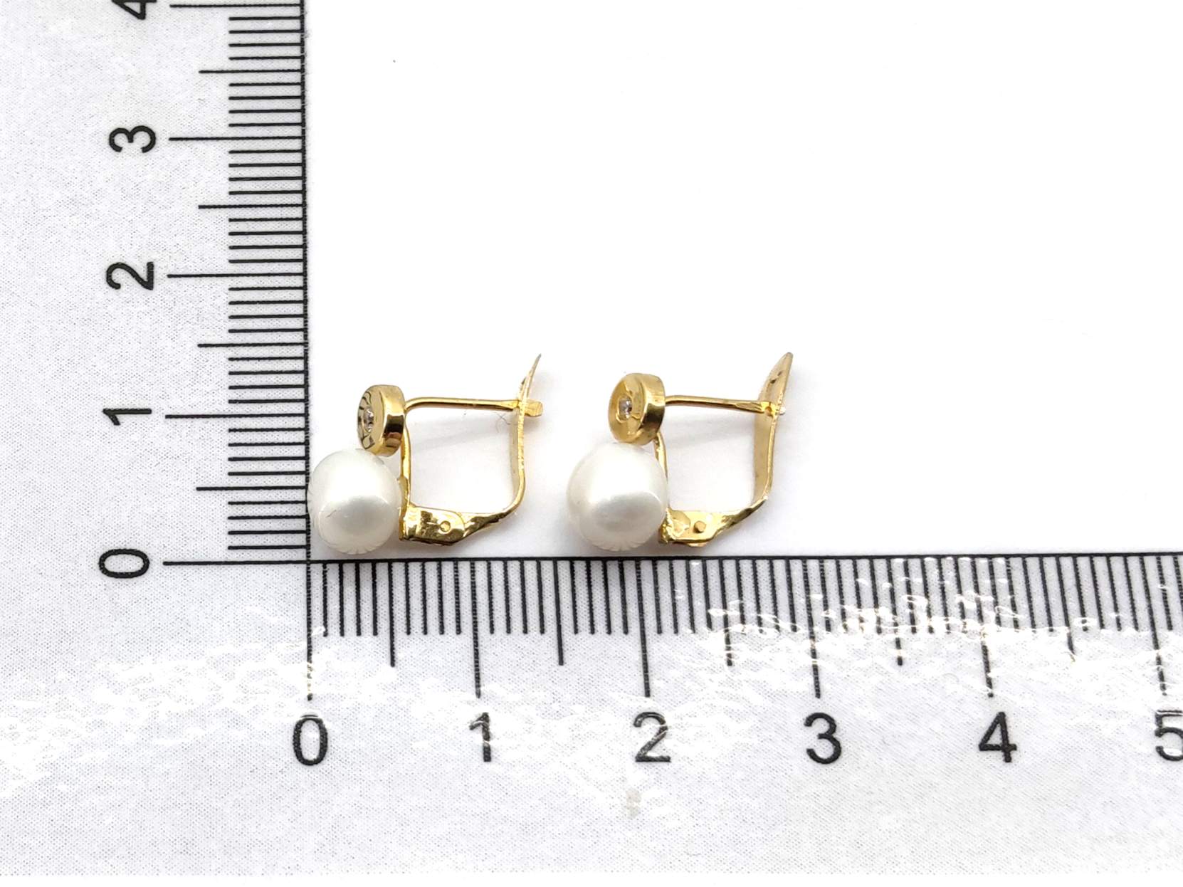 Pendientes Oro 18k Con Circonita,Perla - Imagen 4