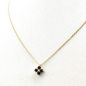 Gargantilla Oro 18k Con Diamante,Zafiro 20cm