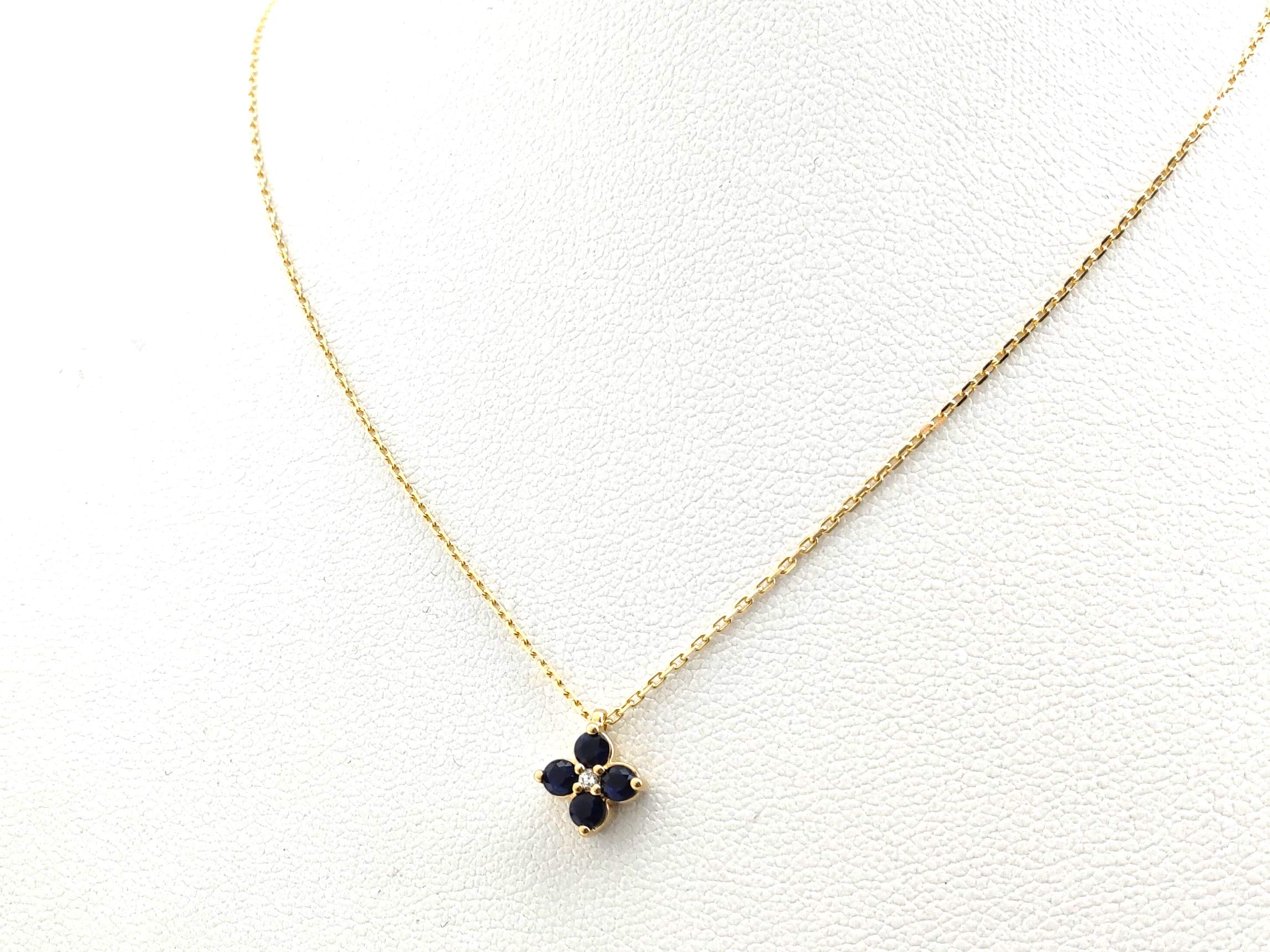 Gargantilla Oro 18k Con Diamante,Zafiro 20cm