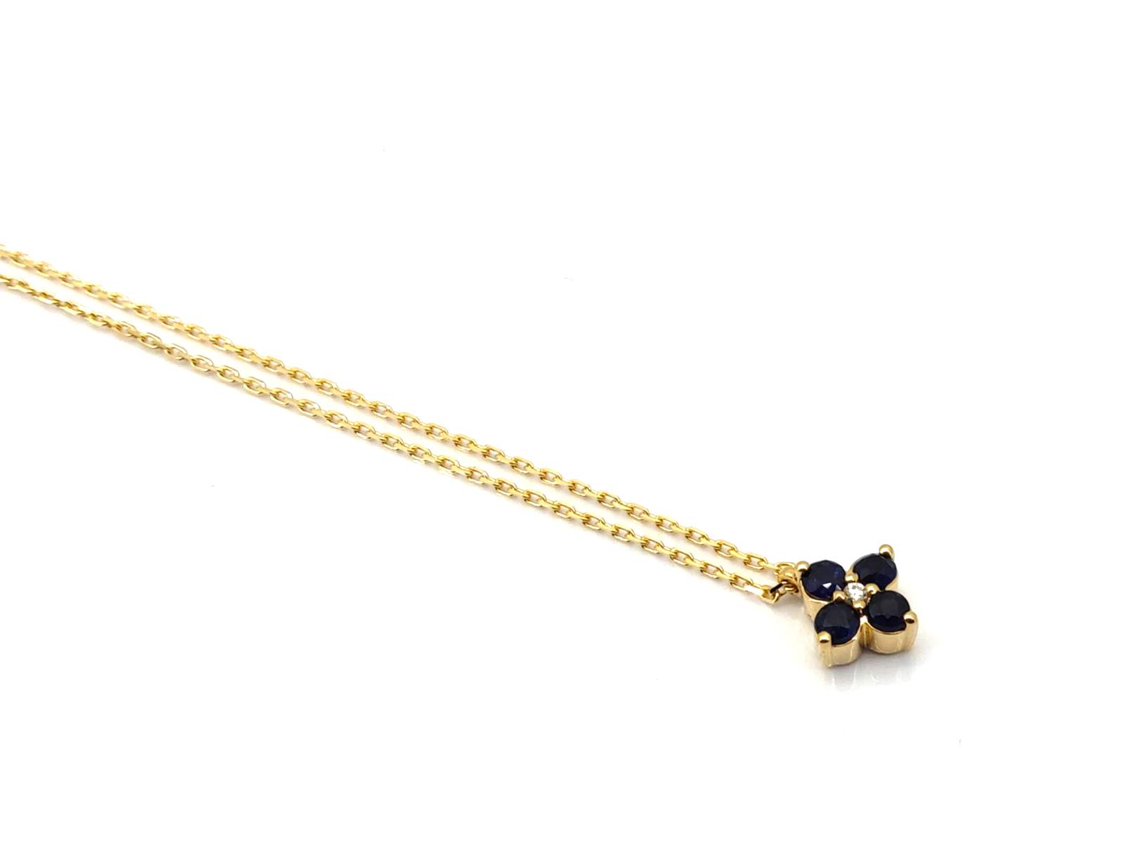 Gargantilla Oro 18k Con Diamante,Zafiro 20cm - Imagen 3