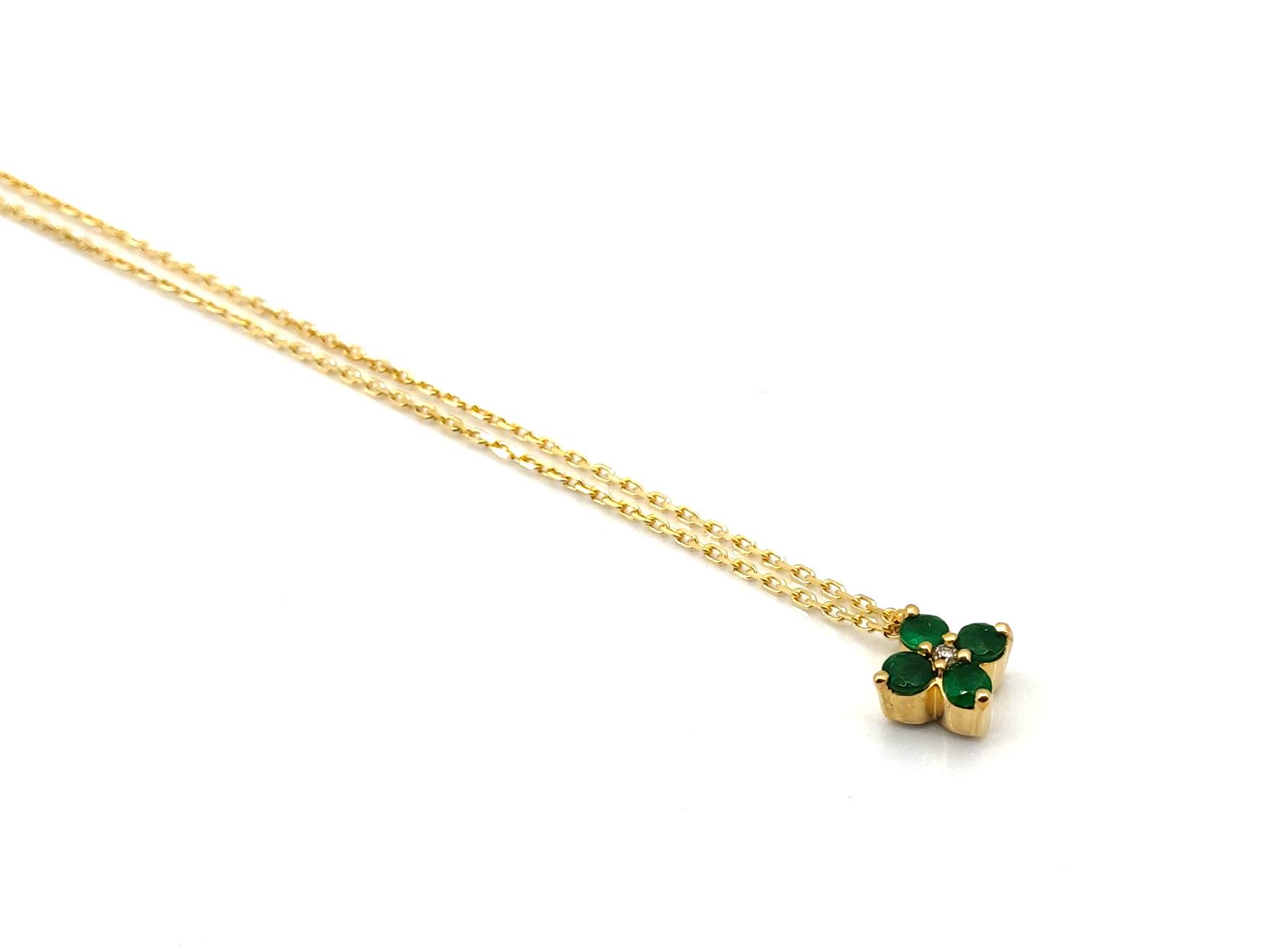 Gargantilla Oro 18k Con Diamante,Esmeralda 20cm - Imagen 3