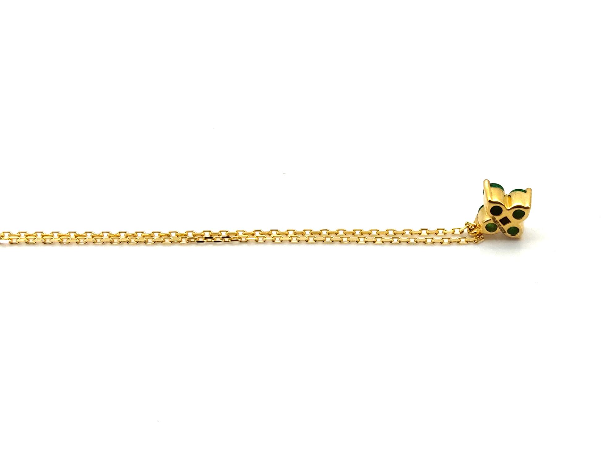 Gargantilla Oro 18k Con Diamante,Esmeralda 20cm - Imagen 4