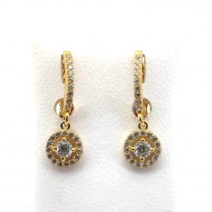Pendientes Oro 18k Con Circonita