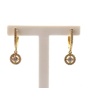 Pendientes Oro 18k Con Circonita