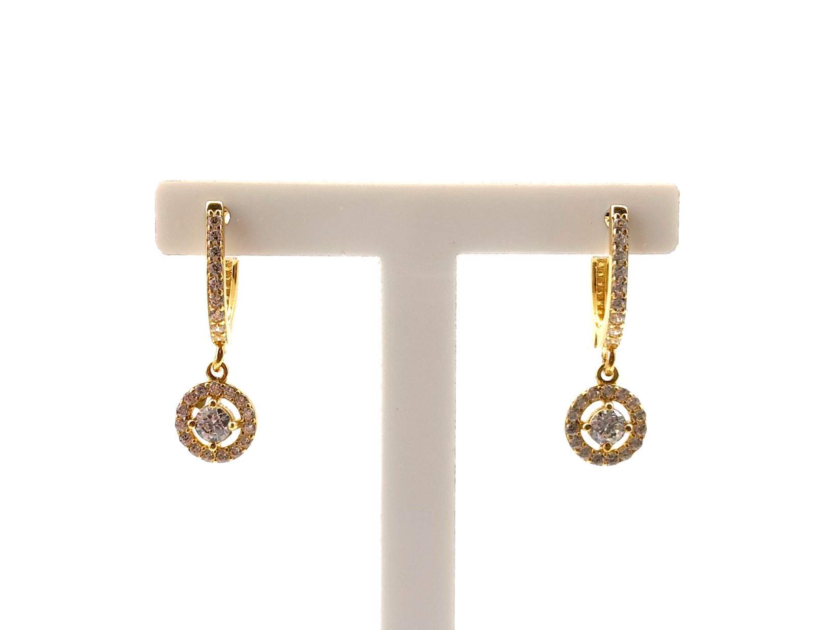 Pendientes Oro 18k Con Circonita