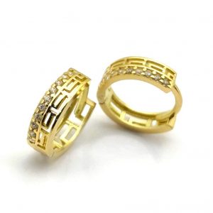 Argollas Oro 18k Con Circonita