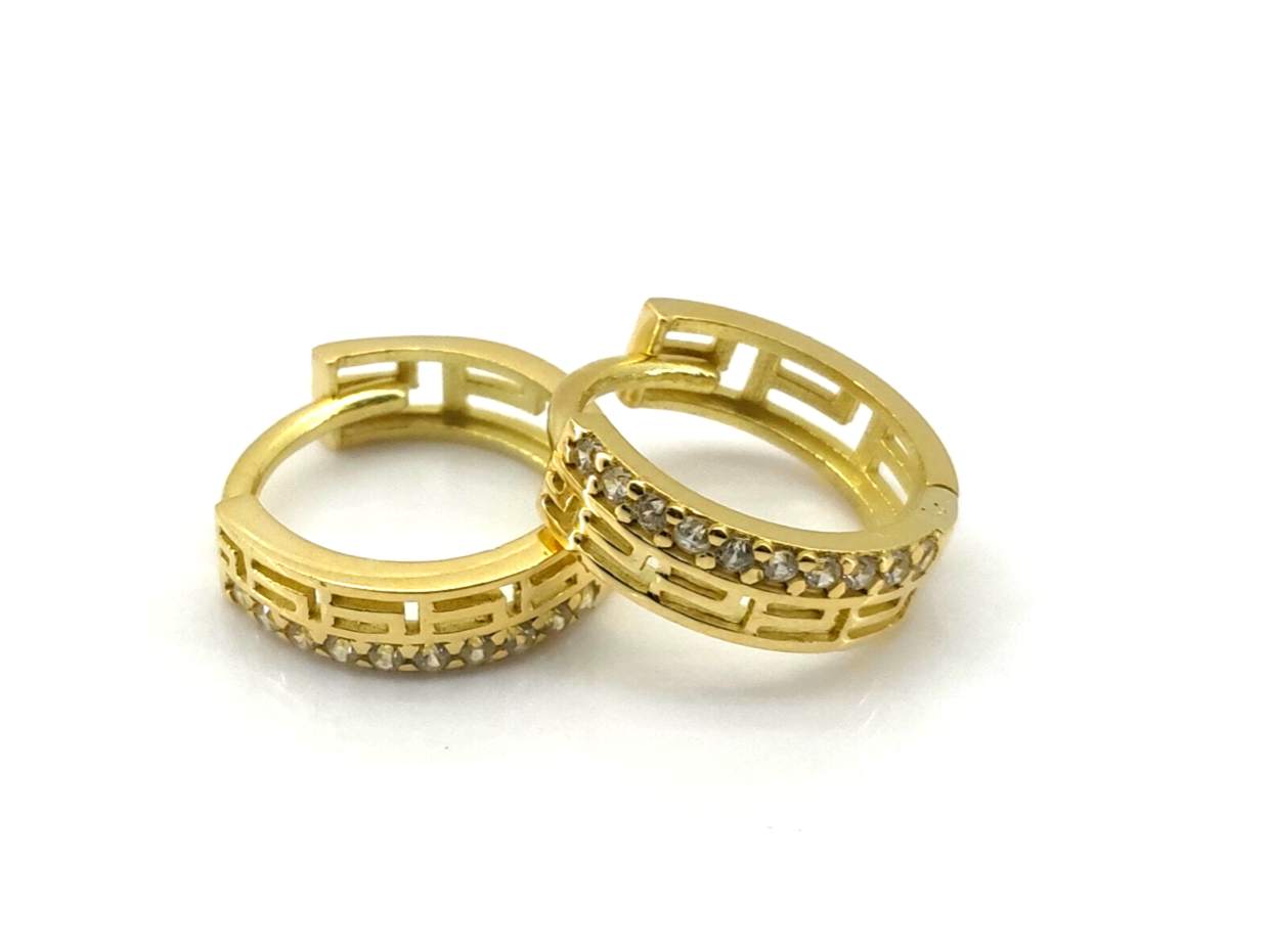 Argollas Oro 18k Con Circonita - Imagen 2