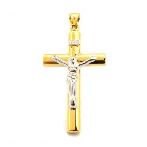 Crucifijo Oro 18k Con Circonita