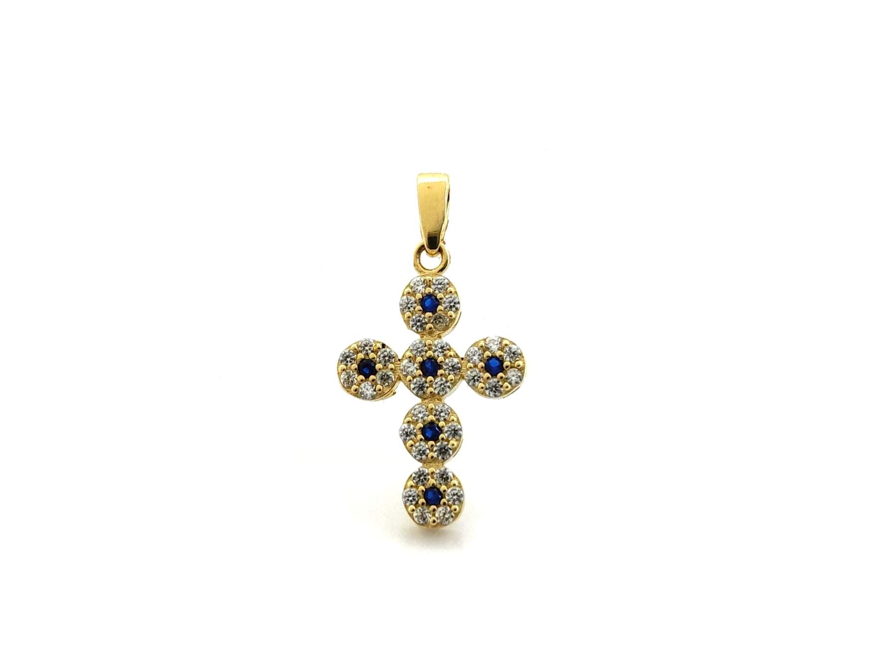 Crucifijo Oro 18k Con Circonita